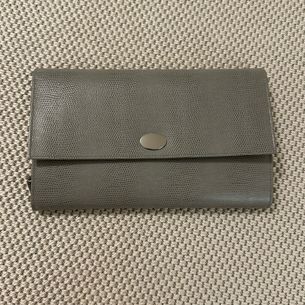 Pottery Barn Tri Fold McKenna Leatjer Travel Jewelry Case